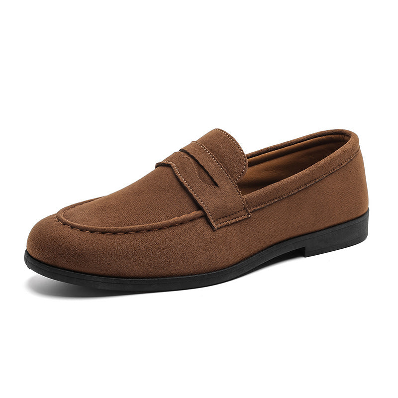 Square Toe Height Increasing Slip-on Loafers Men's Casual Shoes Platform Dark Brown GlamzKart