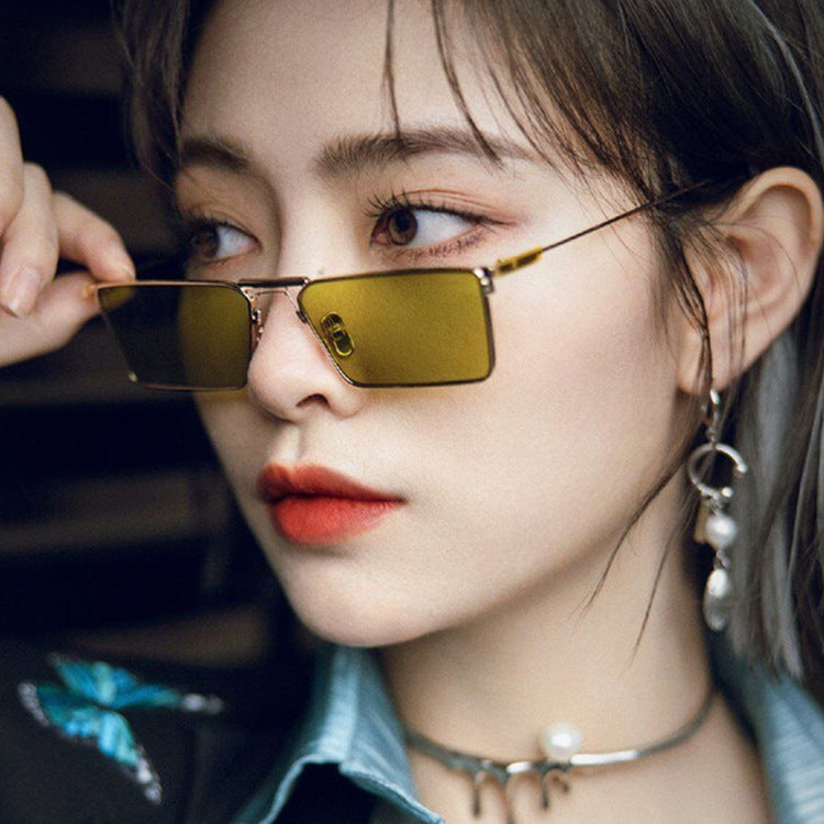 Women's Fashion Metal Frame Sunglasses Small Frame GlamzKart