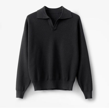 Men's Solid Color Loose Long Sleeves Black GlamzKart