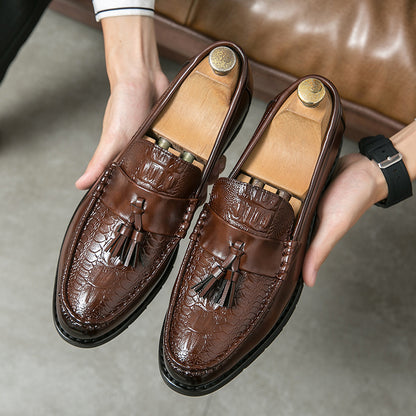 Personalized Tassel Pointed Toe New Fashion Leather Casual Shoes GlamzKart