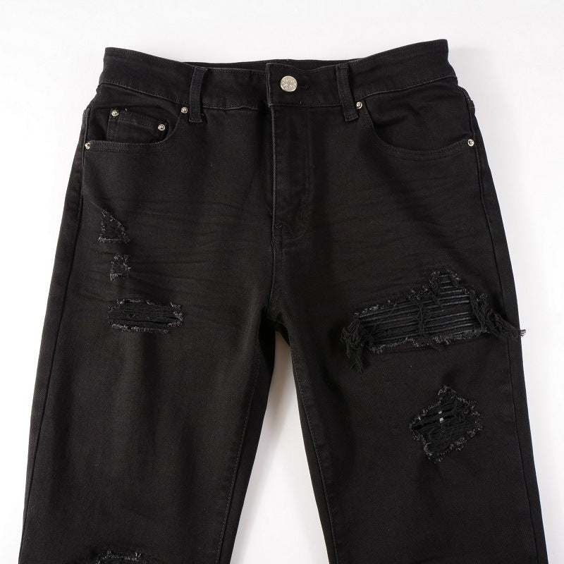 Jeans Men's High Street Fashion Brand Street Ripped Jeans GlamzKart