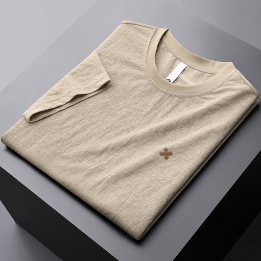 Breathable Round Neck Short-sleeved T-shirt Men's Summer Top T-shirt GlamzKart