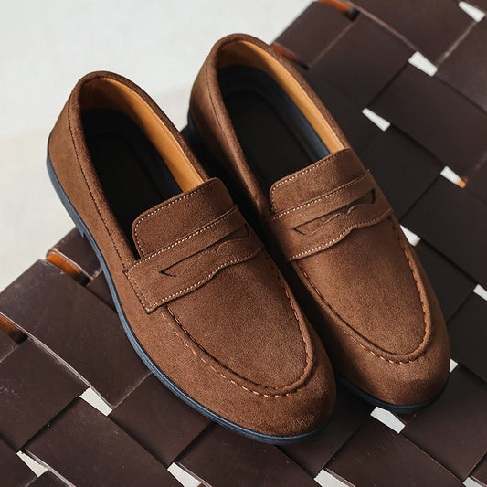 Square Toe Height Increasing Slip-on Loafers Men's Casual Shoes Platform GlamzKart