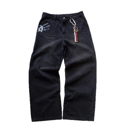 Retro Loose Fried Street Wide-leg Pants Fashionable Trousers Fashion Brand Black Trousers GlamzKart