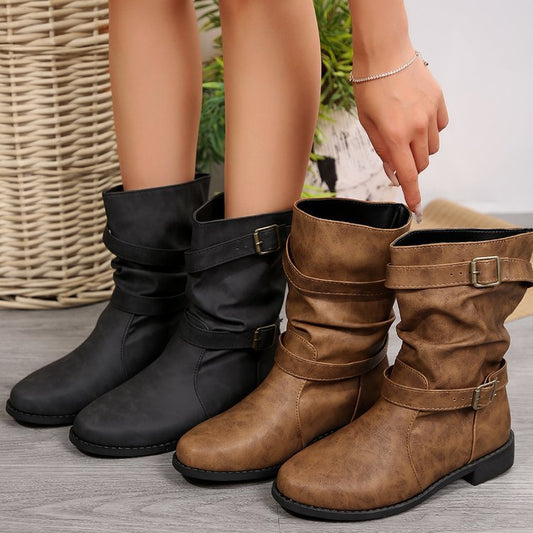 Fashion Plus Size Mid Short Boots Women GlamzKart