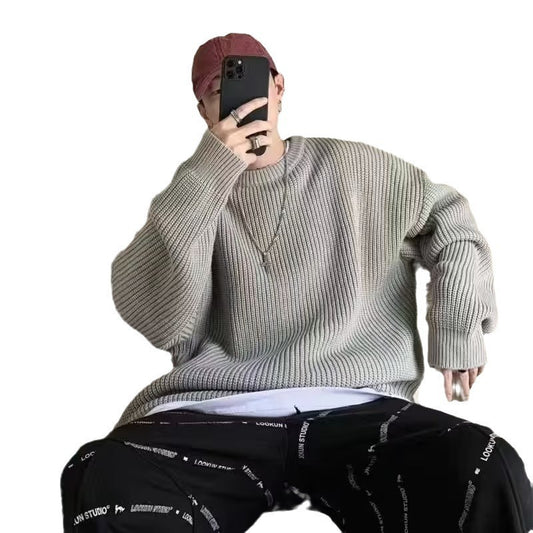 Loose Casual Retro Trendy Underwear Crew Neck Sweater GlamzKart