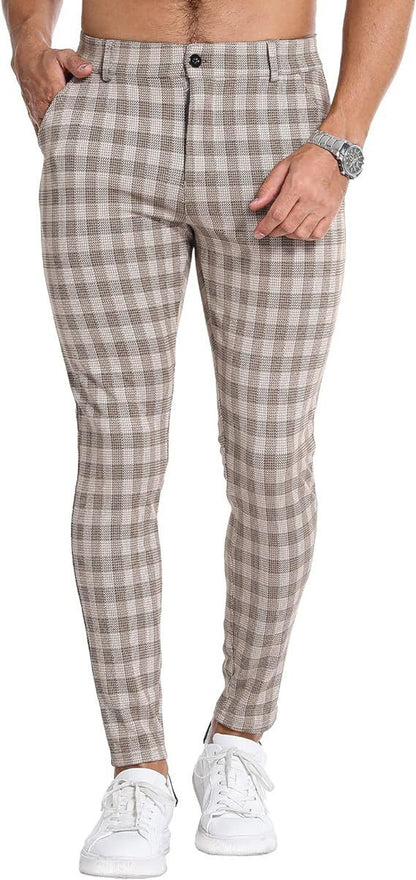 Men's Summer Thin 3D Printed Slim Fit Suit Pants G87P409 GlamzKart