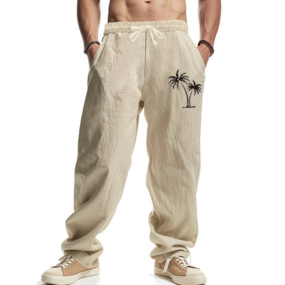 Casual Hawaiian Beach Coconut Print Trousers GlamzKart