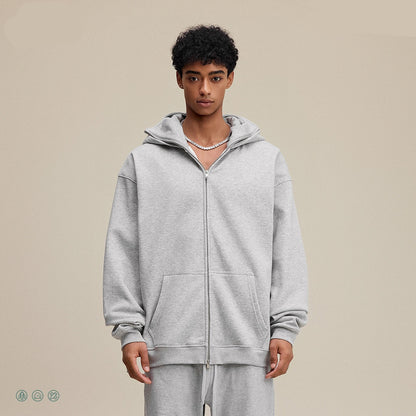 Profile With Sports Windproof Mask Zipper Sweater Melange Gray GlamzKart