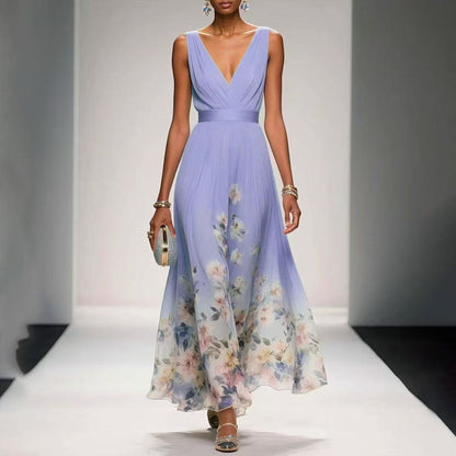 Evening Gown Elegant V-neck Cross-border Dress GlamzKart