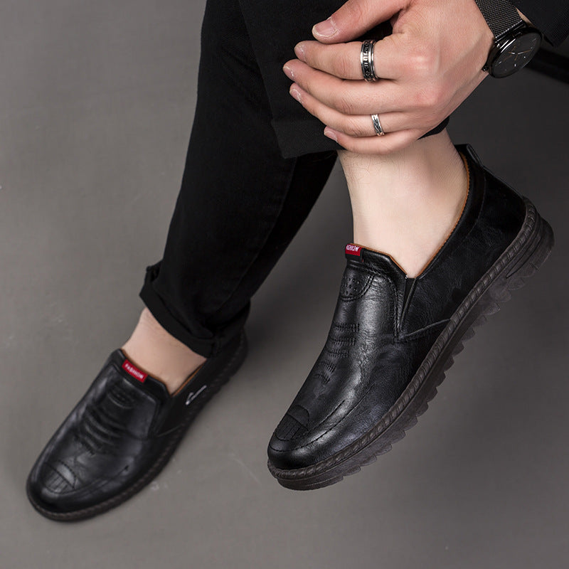 Men's Leather Shoes Spring Leisure Slip-on GlamzKart
