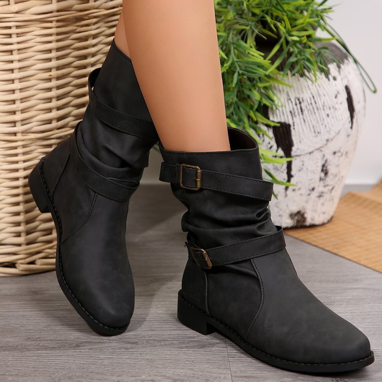 Fashion Plus Size Mid Short Boots Women GlamzKart