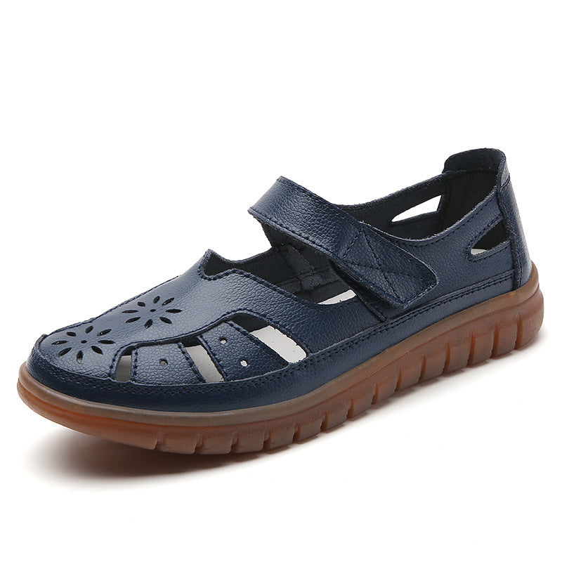 New Plus Size Hollow-out Hole Shoes For Women Dark Blue GlamzKart