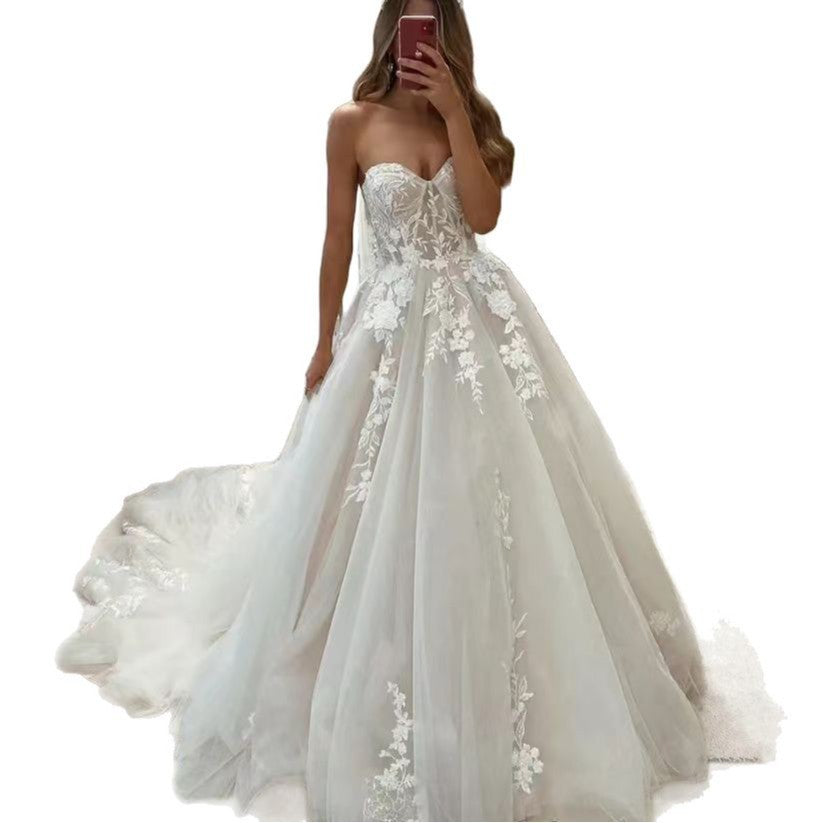 Bridal Lace Tube Top Main Yarn Heavy Industry Advanced GlamzKart