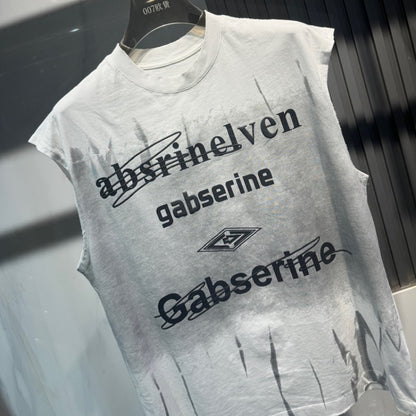 Letter Printing Gradient Comfortable Vest Ruan Handsome Sleeveless GlamzKart