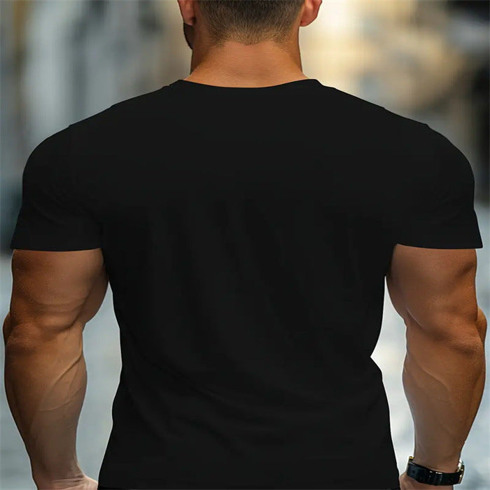 Men's Fashion Leisure Commute All-matching Round Neck Short Sleeve T-shirt GlamzKart