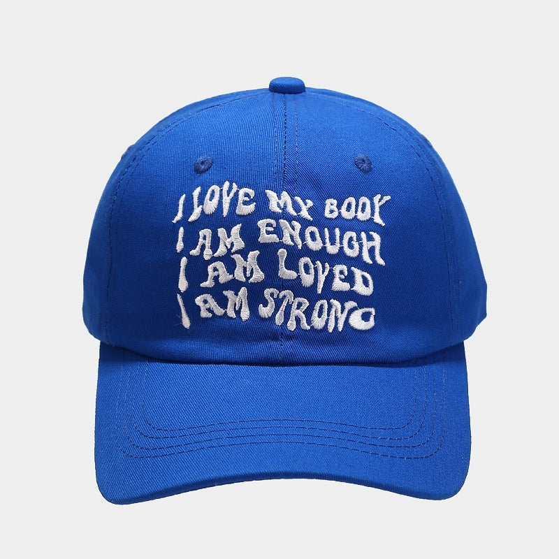 Fashion Baseball Cap For Women In Four Seasons Outdoor Casual Peaked Cap Face-looking Small Embroidered Letters Big Head Circumference Hat Men Klein Blue Adjustable GlamzKart