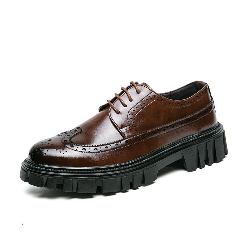 Fashion Business Brogue Leather Shoes Men GlamzKart