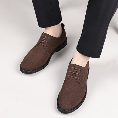 Fashion British Suede Leather Work Shoes Men GlamzKart