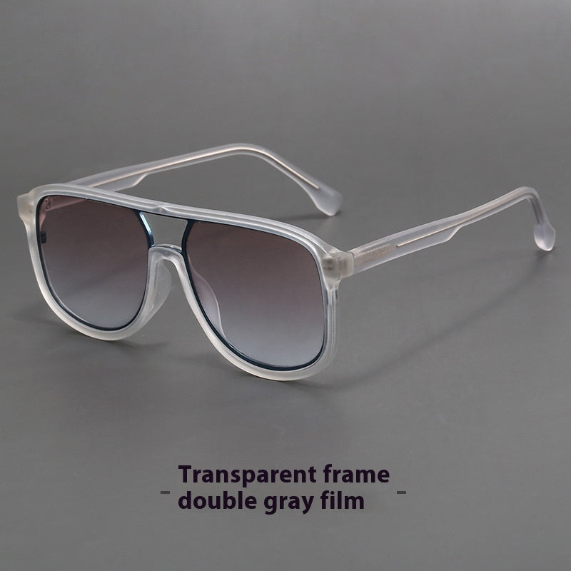 Men's And Women's Fashion All-matching UV Protection Glasses Transparent Tea Blue GlamzKart