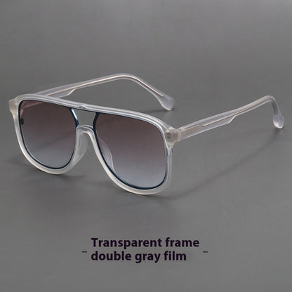 Men's And Women's Fashion All-matching UV Protection Glasses Transparent Tea Blue GlamzKart