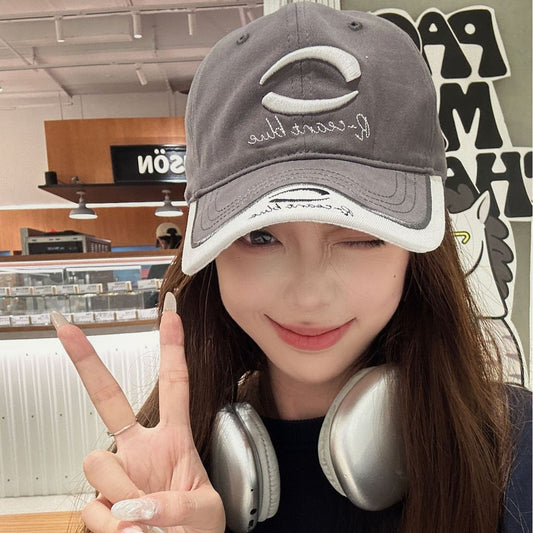 Patchwork Color Big Head Circumference Baseball Cap Outdoor Embroidered Sun Protection Sun Hat GlamzKart