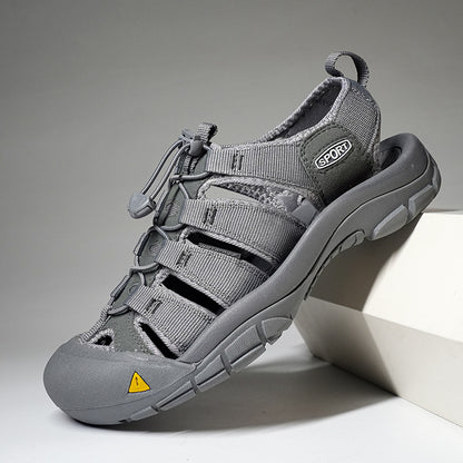 Men's Thick Bottom Toe Cap Beach Upstream Plus Size Outdoor Casual Shoes GlamzKart