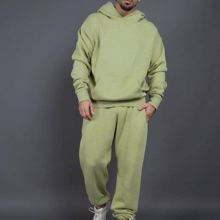 Men's Casual Loose Solid Color Hooded Sweatshirt Pants GlamzKart