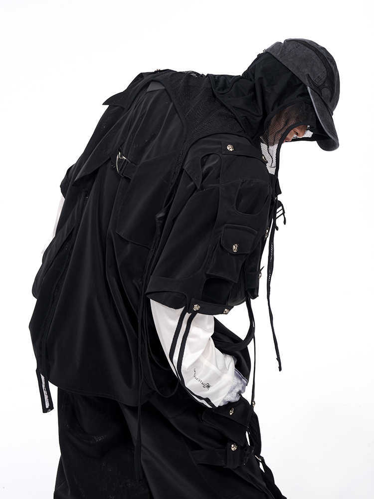 Short Sleeve Men's Dark Pioneer Bandage Jacket GlamzKart