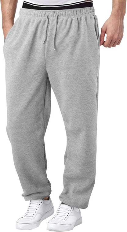 Men's Straight Loose Leisure All-matching Sweatpants Light Gray GlamzKart