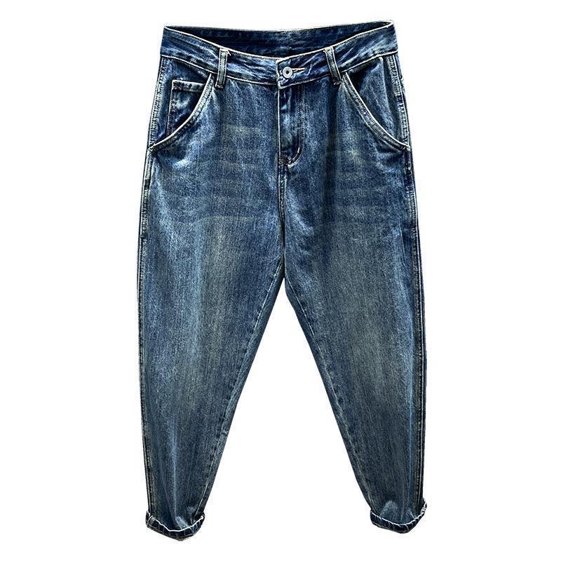 Retro Plus Size Wide Legs Men's Straight Loose Radish Tapered Jeans GlamzKart