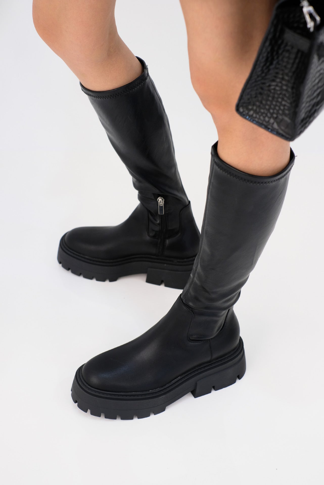 Autumn And Winter Horse Knight Boots High Leg Boot Thick Bottom Female Stretch Boots GlamzKart