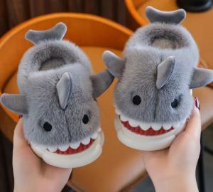 Thick Non-slip Silent Home Warm Cotton Shoes Shark Gray GlamzKart