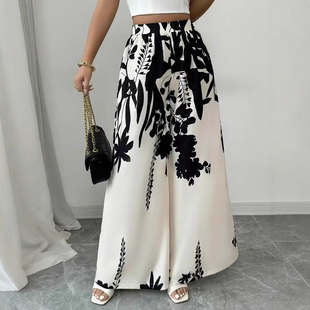 Fashion Printing Lace-up Waist-controlled Slimming Women's Casual Pants GlamzKart