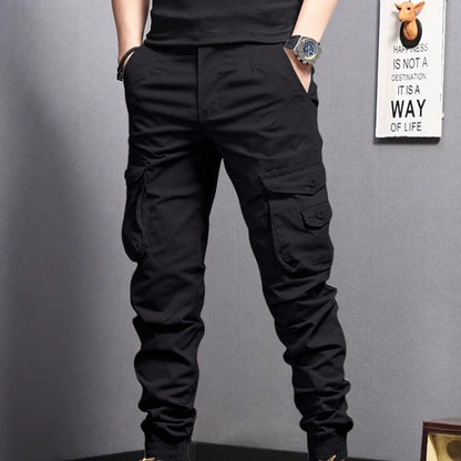 New Summer Casual Drawstring Workwear Pants Men Black GlamzKart