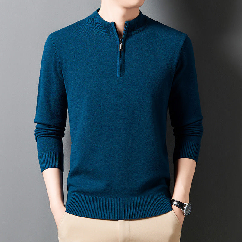 Fashion Men's Knitting Sweater Business Base Wool Haqing GlamzKart