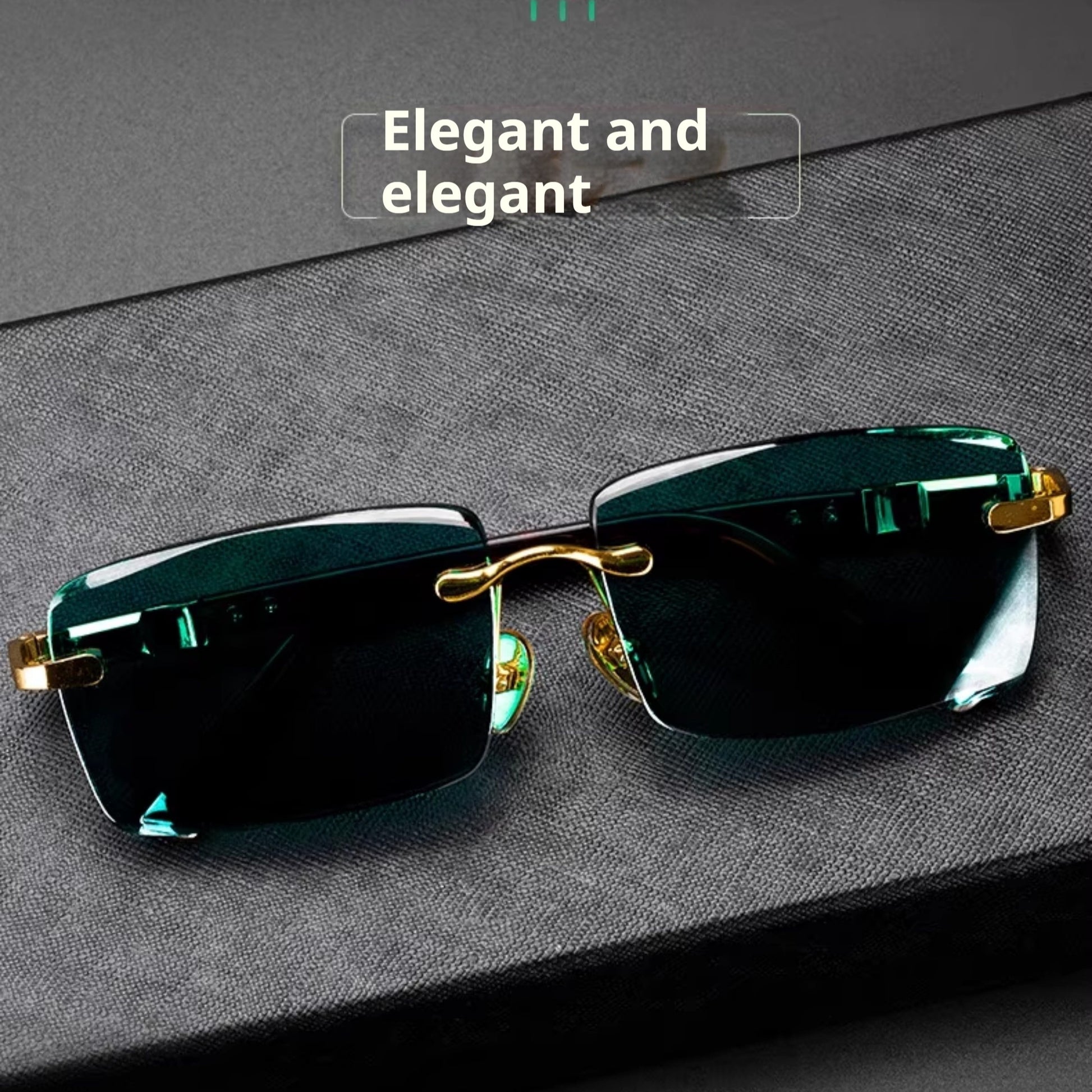 High End Wealth Attracting Dark Green Crystal Glasses GlamzKart