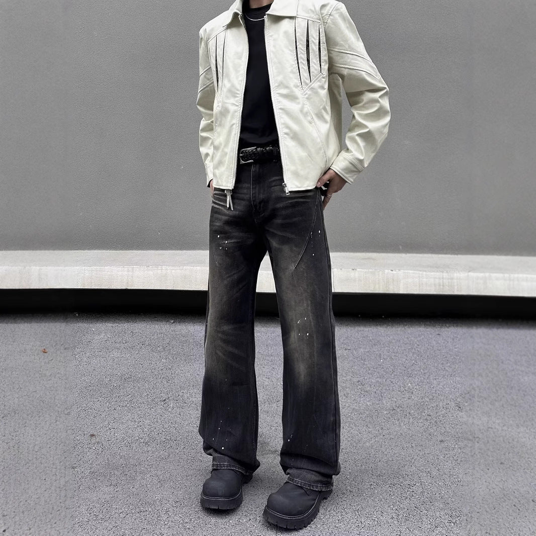 Washed Black Jeans Men's Retro Advanced GlamzKart
