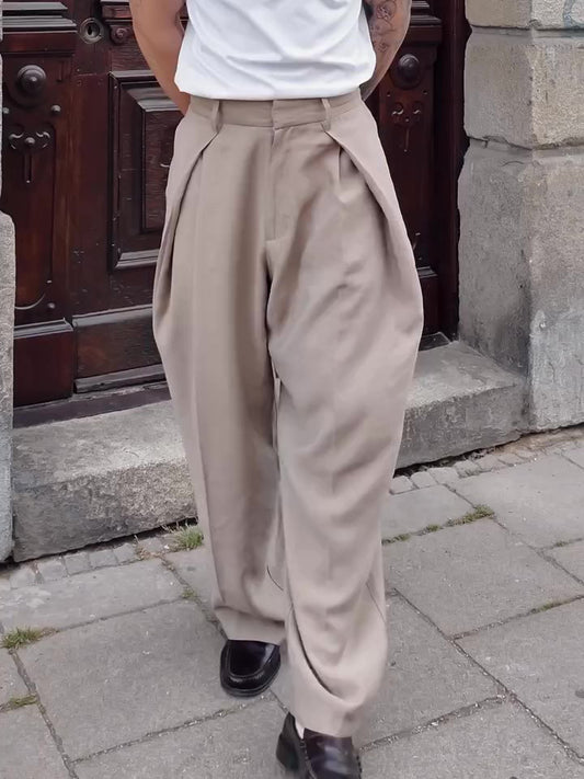 Men's High Waist Pleated Pants GlamzKart