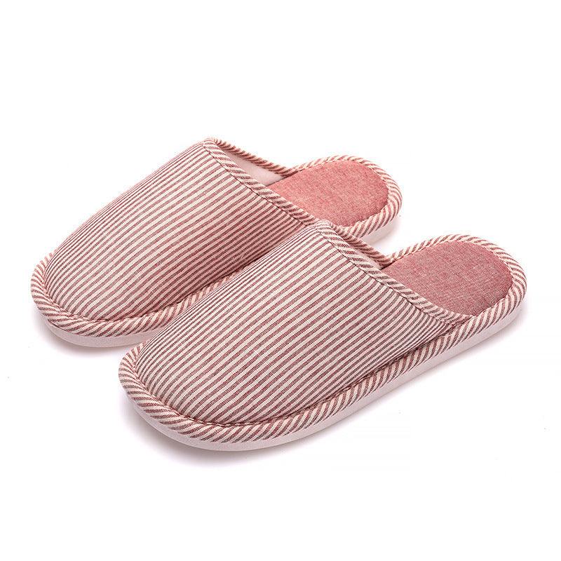 Household Stripes Home Indoor Non Slip Cotton Slippers GlamzKart