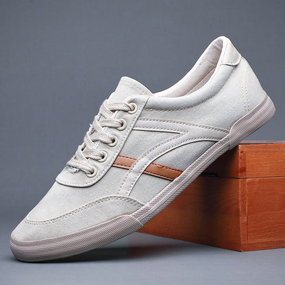 Breathable Casual Large Size Shoes Summer Men's Shoes Canvas 21145 Khaki GlamzKart