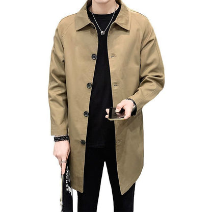 Men's Casual Loose Mid-length Coat GlamzKart