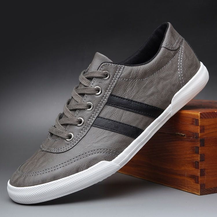Men's Shoes Spring And Summer Breathable Fashionable Shoes Casual Odor-destroying Leather Gray Shoes GlamzKart