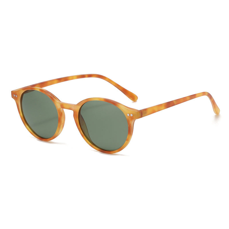 Round Polarized Full Rim Frame Sunglasses Light Yellow Hawksbill GlamzKart