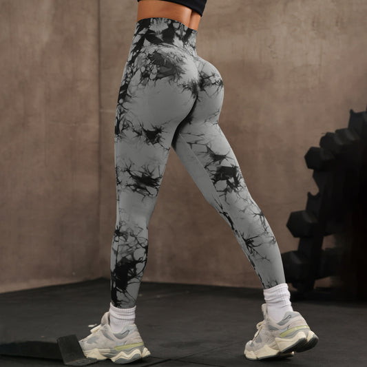 High Waist Tight Yoga Pants Tie-dye Breathable Workout Pants GlamzKart