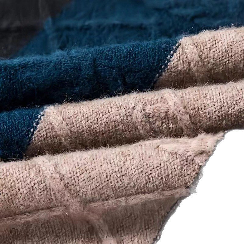 Autumn And Winter Pure Color Youth Business Casual Loose Round Neck Cashmere Knitted Bottoming Shirt GlamzKart