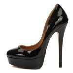 Anti-string Crossbody Plus Size Women's Low-cut High Heel Pumps Black GlamzKart