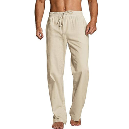 Cotton And Linen Loose Elastic Drawstring Waist Trousers GlamzKart