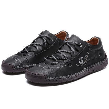 Men's Casual British Leather Shoes Black GlamzKart