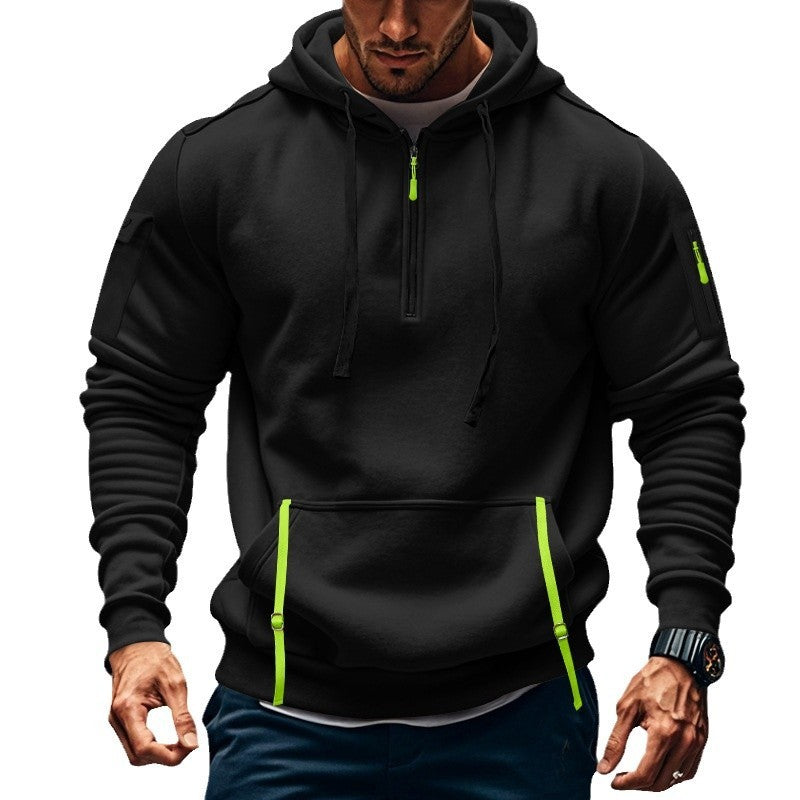 Men's Casual Multi-zipper Arm Pocket Sweatshirt GlamzKart